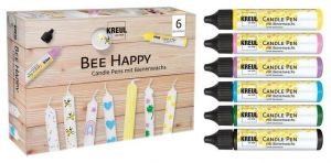 Sada CANDLE PEN BEE HAPPY voskové pero pro malování svíček 6ks - sada, KREUL