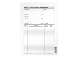 Revizní karta elektrického přenosného nářadí, A4, OPTYS 1226