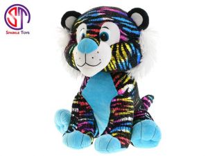 Tygr Star Sparkle plyšový modrý 35cm sedící 0m+ v sáčku