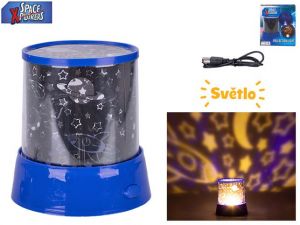 Space Xplorers lampička/projektor 12cm na baterie 360° se světlem v krabičce