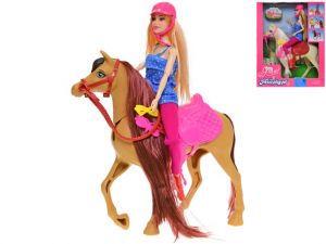 Panenka 29cm s koněm 33cm 2barvy v krabičce