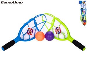 Gametime catch ball házecí hra 2ks raket 40cm s míčky 2ks v síťce