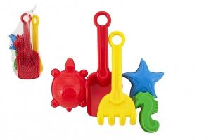 Sada na písek plast lopatka, hrabičky, 3ks bábovky