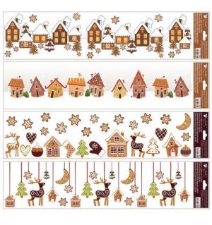 Okenní folie vánoční - pruh perníčky 64x15cm