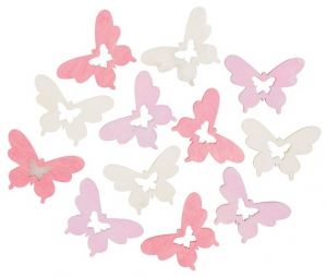 Motýl dřevěný 4 cm, 12 ks