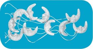 Řetěz měsíc se stříbrnými glitry 180cm