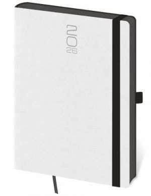 Diář týdenní A5 Memory s gumičkou - bílá 2026 / 20,5cm x 14,5cm / DM423-3-26