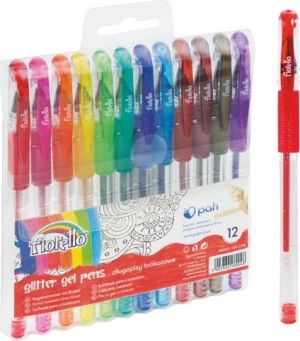 Popisovač gel Fiorello glitter 12ks