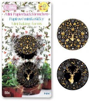 Papírové košíčky na pralinky 50 ks- P-814 s motivem jelenů