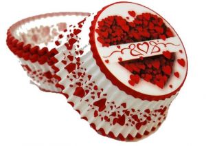 Formičky na muffiny a cupcakes 50ks s motivem srdce