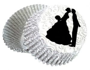 Formičky na muffiny a cupcakes 50ks se svatebním motivem