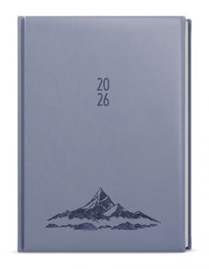 Diář týdenní - Oskar - Vivella s ražbou - A5 - holubí šeď - Hory 2026 / 20,5cm x 14,3cm /