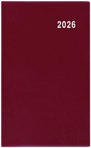 Diář měsíční - Diana - PVC - bordó 2026 / 17cm x 9cm / BMD1-3-26