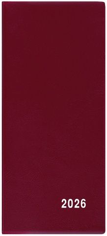 Diář měsíční - Xenie - PVC - bordó 2026 / 17,9cm x 7,9cm / BMX1-3-26