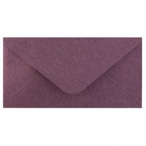 Obálka DL 11,2x21,9 cm metalická s ražbou, fialová