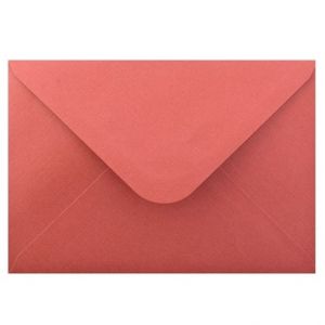 Obálka C6 11,2x15,8 cm metalická s ražbou, červená<br />