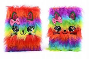 Notes A5 s chlupatým obalem – duhová liška