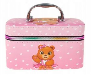 Kufřík se zipem a zrcátkem, velikost S, motiv mávající medvědice, 19x12x11cm