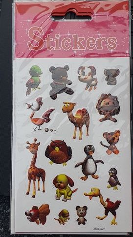 Nálepky samolepky zvířátka 1 arch