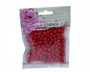 Korálky 8mm červené plastové 50 g