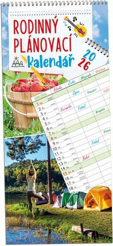 Kalendář nástěnný Rodinný plánovací 2026 / 22cm x 48cm / KN312