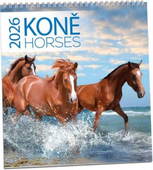 Kalendář nástěnný Koně 2026 / 32cm x 34cm / KN318