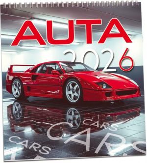 Kalendář nástěnný Auta 2026 / 32cm x 34cm / KN330