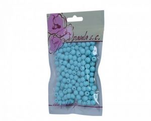 Korálky 8mm modré světlé matné plastové 50 g
