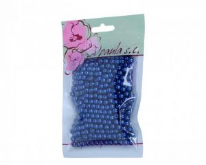 Korálky 6mm tmavě modré plastové 50 g