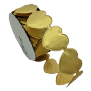 Dekorační stuha – zlatá srdíčka 4 cm