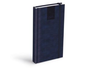 Diář denní D802 PU s gumkou bluegray 2026 / 17cm x 9cm / 7781499