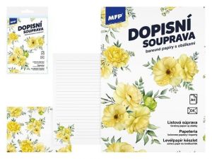 Dopisní papír barevný LUX 5+10 (Květy)