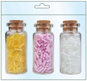 Korálky mix barev v lahvičce, 3 x 8 g