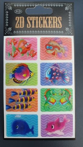 Nálepky samolepky 2D měnící ryby animované 1 arch
