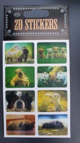 Nálepky samolepky 2D měnící štěňátka II. 1 arch