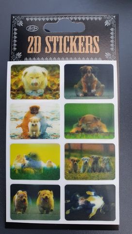 Nálepky samolepky 2D měnící štěňátka III. 1 arch