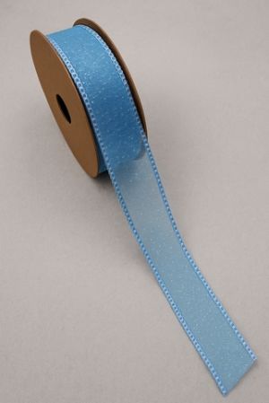 Dekorační stuha světle modrá s okrajem 2,5 cm x 10 yardů
