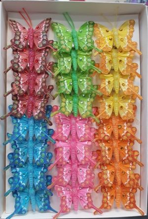 Motýl na kolíčku 5 cm – mix barev 24ks