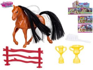 Horse Friends kůň 9,5cm s doplňky 4ks 3barvy v krabičce