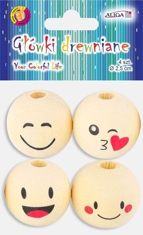 ALIGA dekorace PJG-0293 hlavičky dřevěné 2,5cm 4ks