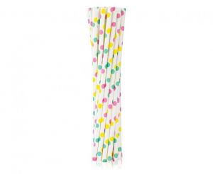 Papírové brčko DOTS 12 ks