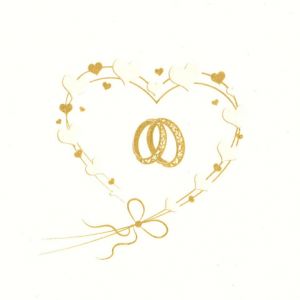 Ubrousky MAKI L (20ks) Wedding Rings in Heart Gold (pearl effect)