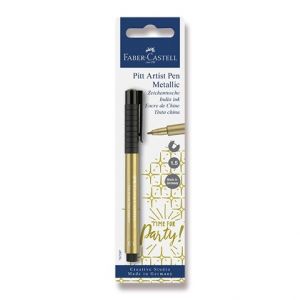 Popisovač Faber-Castell Pitt Artist Pen Metallic blistr, zlatý