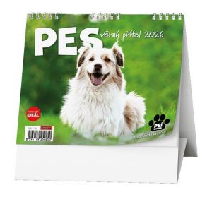 Kalendář stolní IDEÁL - Pes - věrný přítel /s psími jmény/ 2026 / 13,5cm x 16,5cm / BSL7-2