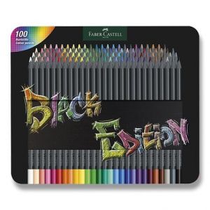 Pastelky Faber-Castell Black Edition 100 barev, plechová krabička