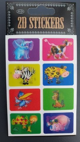 Nálepky samolepky 2D měnící zvířátlka animované II. slon 1 arch