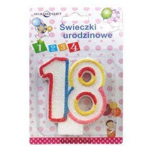 Svíčky dortové čísla "18" MIXIMPORT