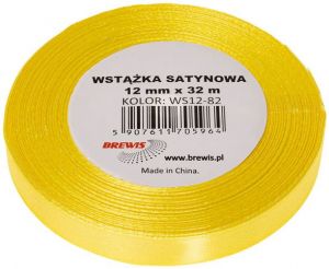 Atlasová stuha 12 mm žlutá - 82