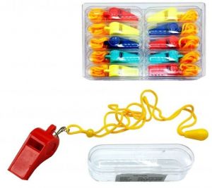 Píšťálka plastová barevná v krabičce