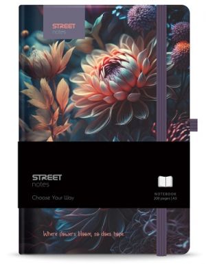 Blok Flowers Blossom A5 linka s gumou